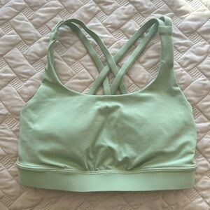 Mint green lululemon long line sports bra